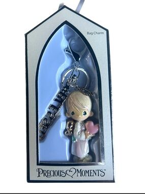 Precious Moments Angel Boy "Blessed" bag charm keychain